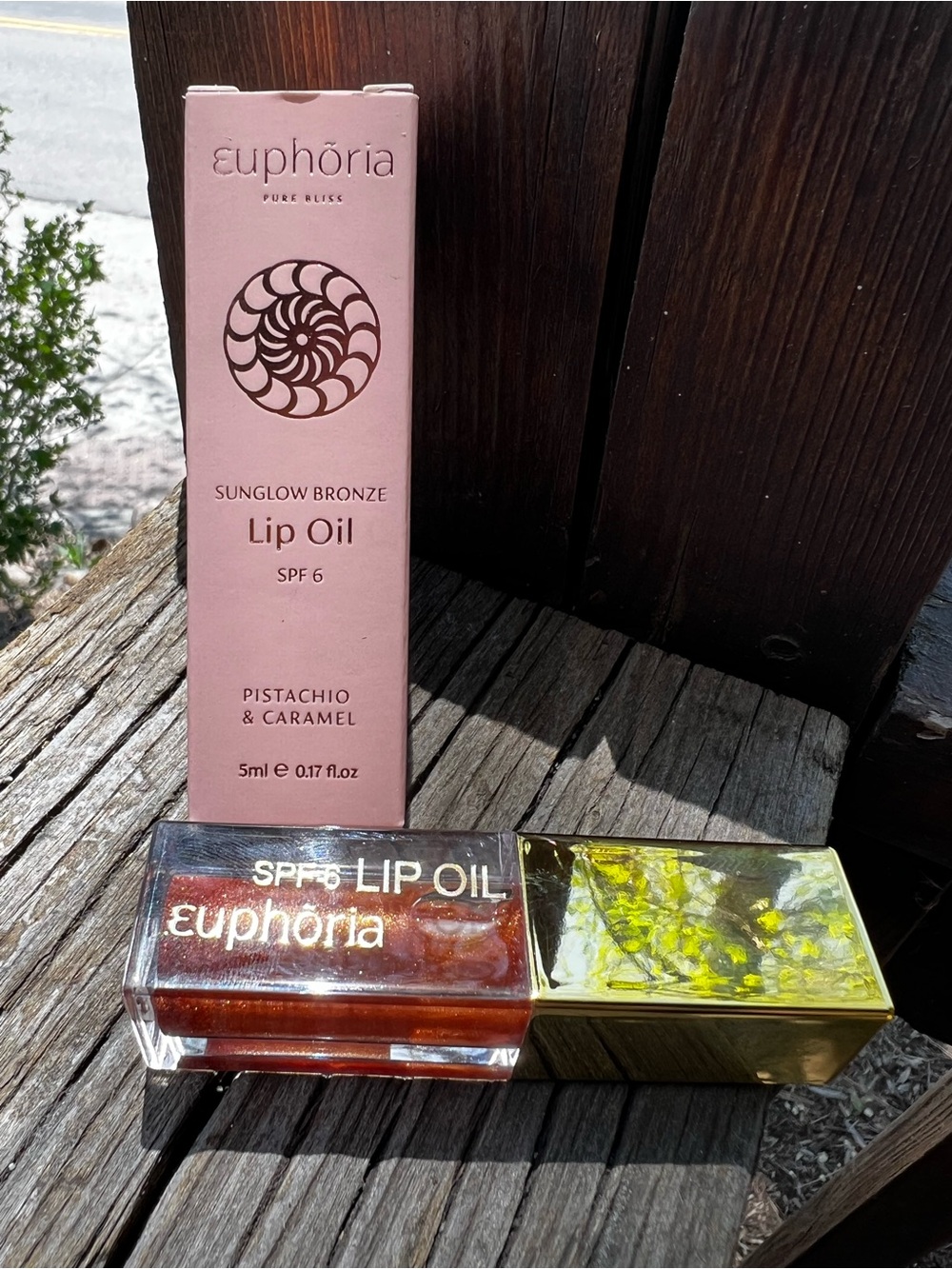 Euphoria Sunglow Bronze Lip Oil - Pistachio & Caramel